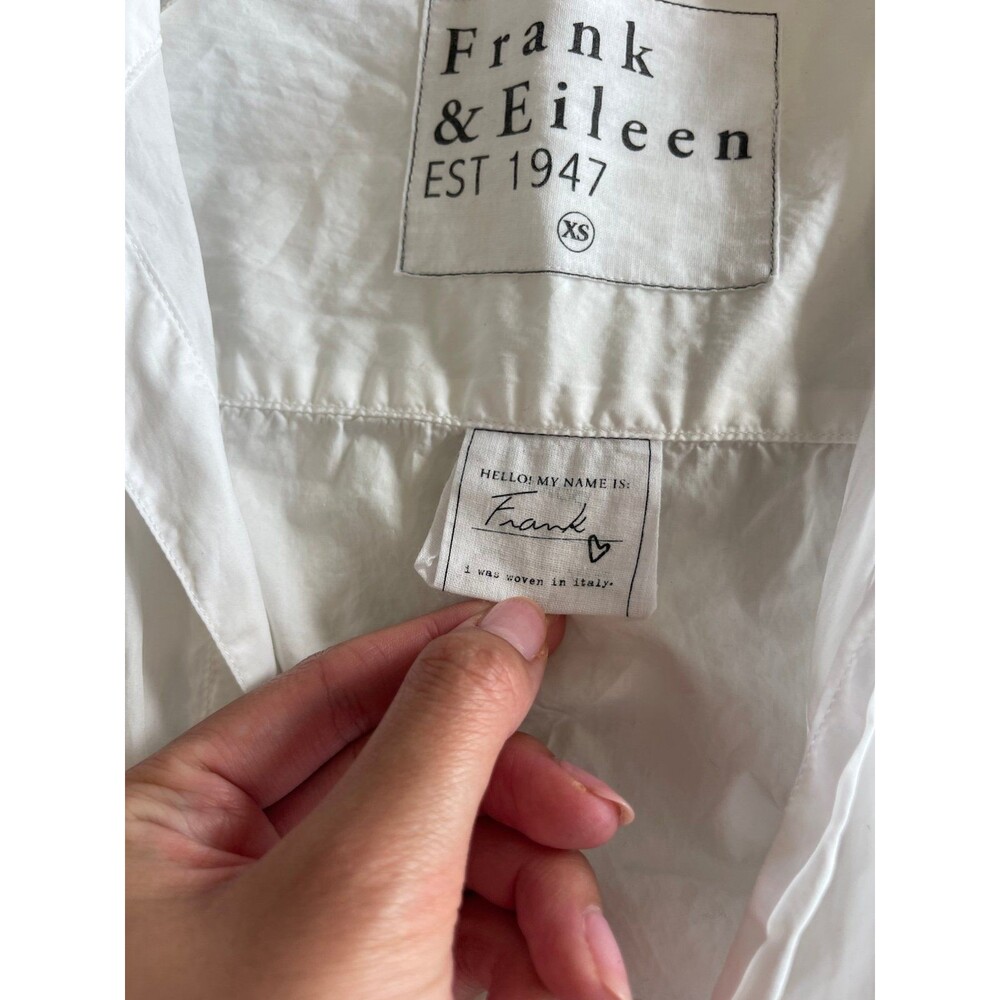 Frank & Eileen "FRANK" Poplin Button Down XS long sleeve WOMEN'S white - Picture 3 of 6